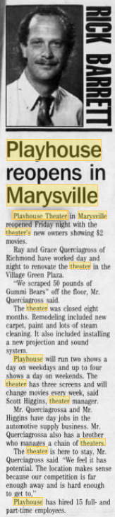 Village Green Theater (Playhouse Theaters) - Jan 1993 Re-Open As Budget House